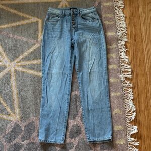 Sincerely Jules High-Rise Button-Fly Jeans - Light Blue Denim